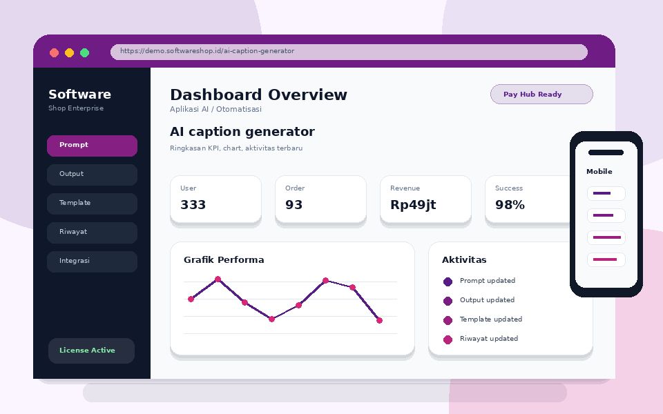 Screenshot AI caption generator
