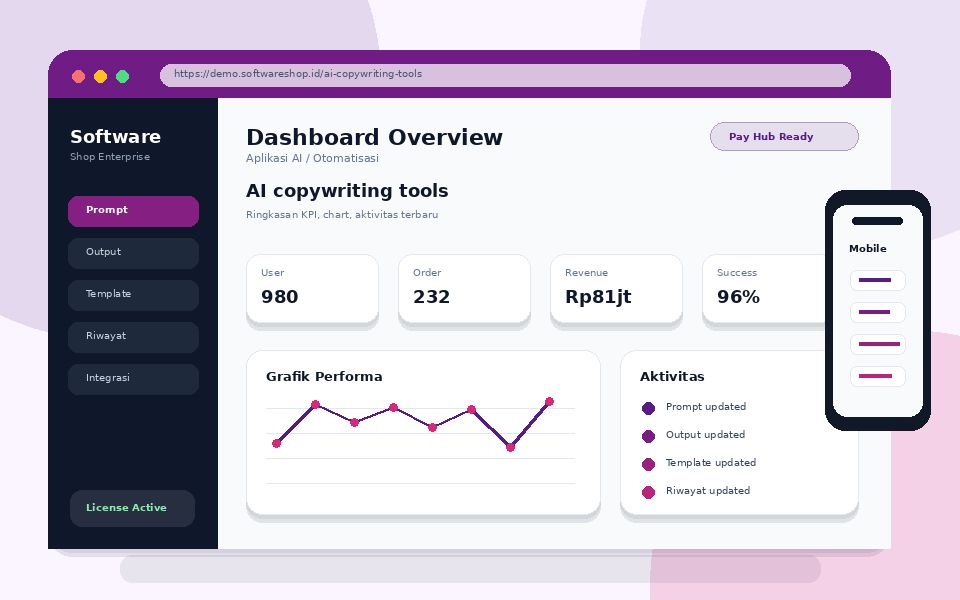 Screenshot AI copywriting tools