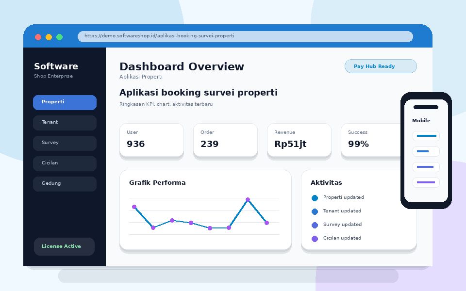 Screenshot Aplikasi booking survei properti