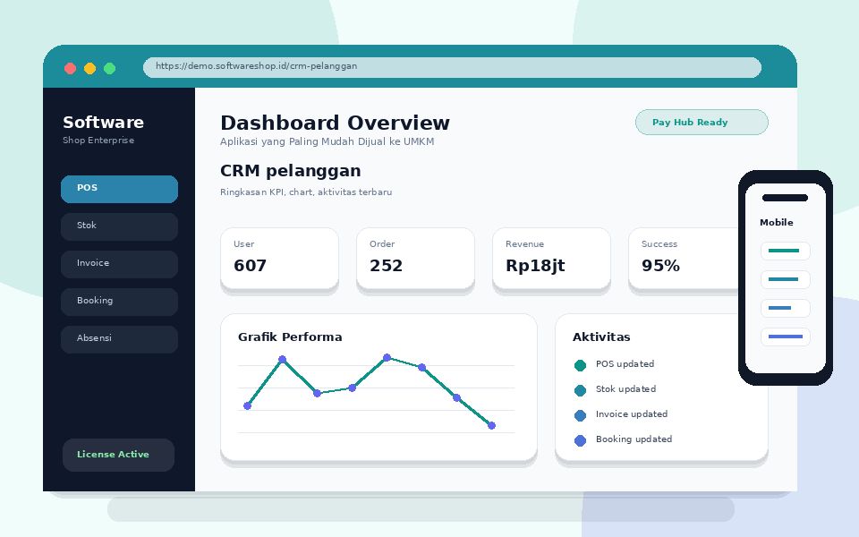 Screenshot CRM pelanggan